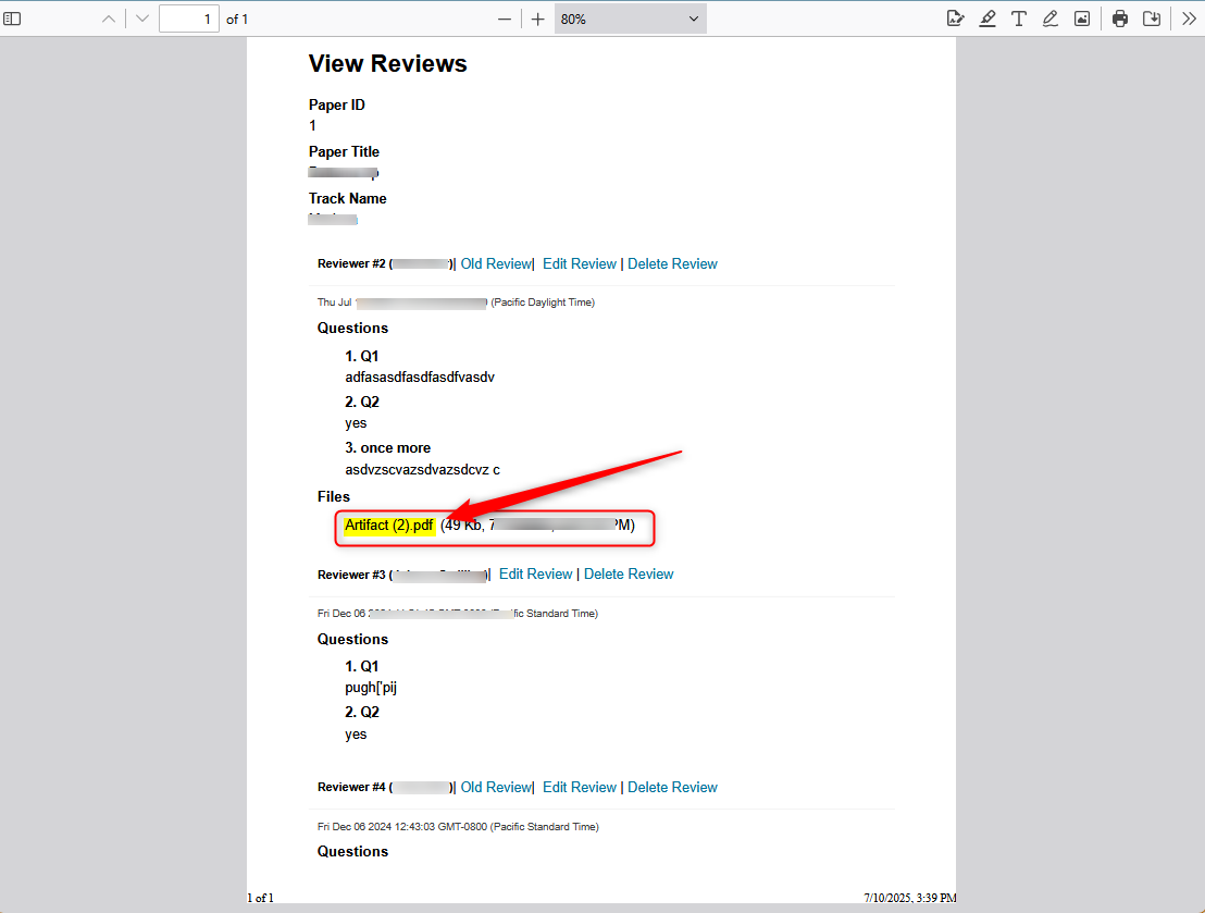 Modify Reviews